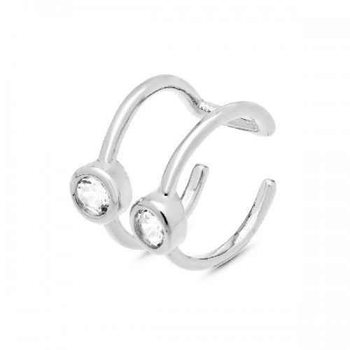 P. EAR CUFF DOBLE HILO CON CIRCONITA - PE5996R/04