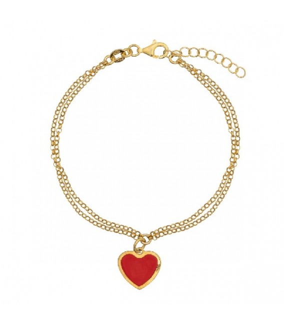 PULSERA DOBLE CON CORAZON ESMALTE - PU5346CH/13