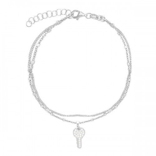 PULSERA DOBLE LLAVE CZ COLGANDO - PU5348R