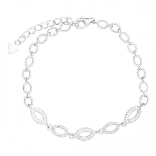 PULSERA OVALES CZ CENTRO + OVAL LISO - PU5355R