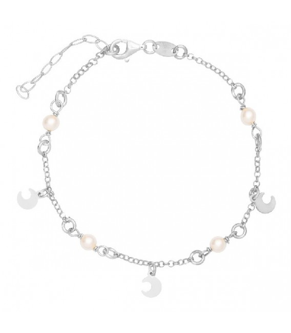 PULSERA PERLAS Y LUNAS EN LINEA - PU5400R