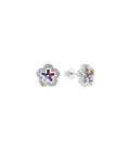 PENDIENTE FLOR CZ MULTICOLOR BORDE CZ - PE5137